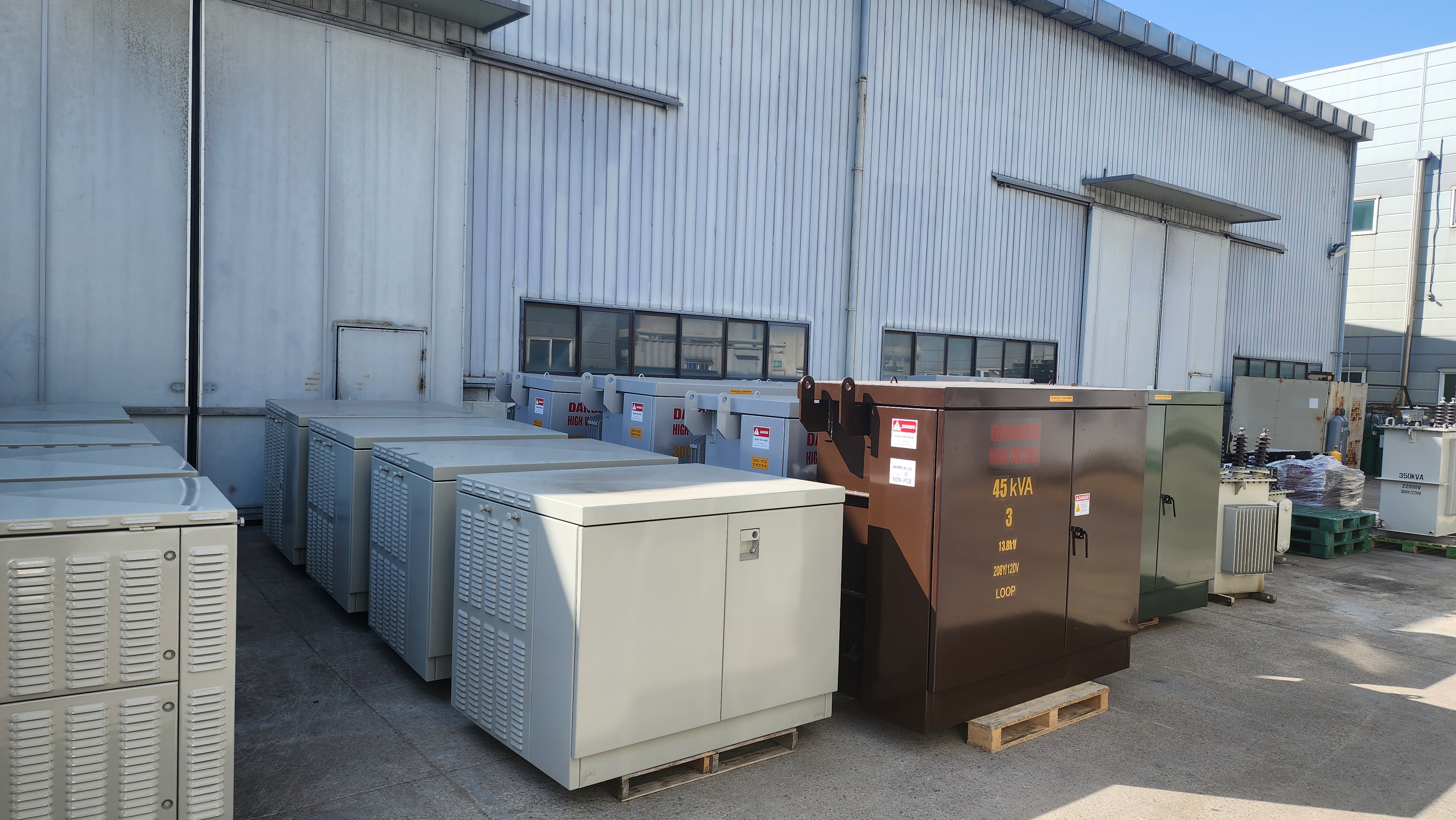 Pad-mounted transformer front view